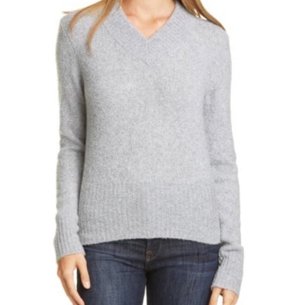 Lewit v-neck cashmere-wool blend boucle sweater